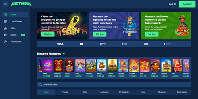 Prévia do site de Betmac