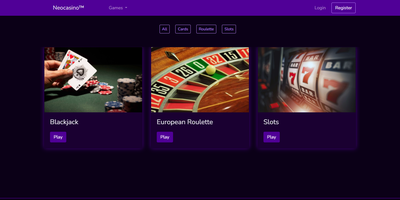NeoCasino websted forhåndsvisning