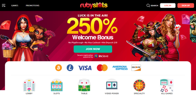 Ruby Slots のサイトプレビュー