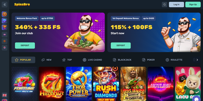 SpinsBro websted forhåndsvisning